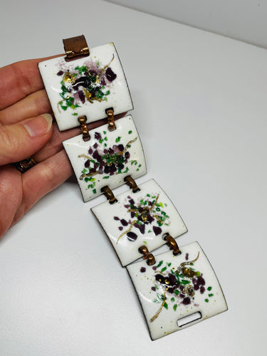 White Enamel Copper Bracelet Devil's Details